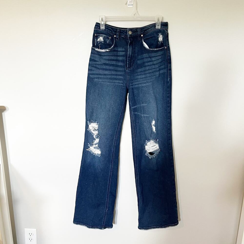 AFRM Jeans Keenan High Rise Wide Leg distressed size 26 long